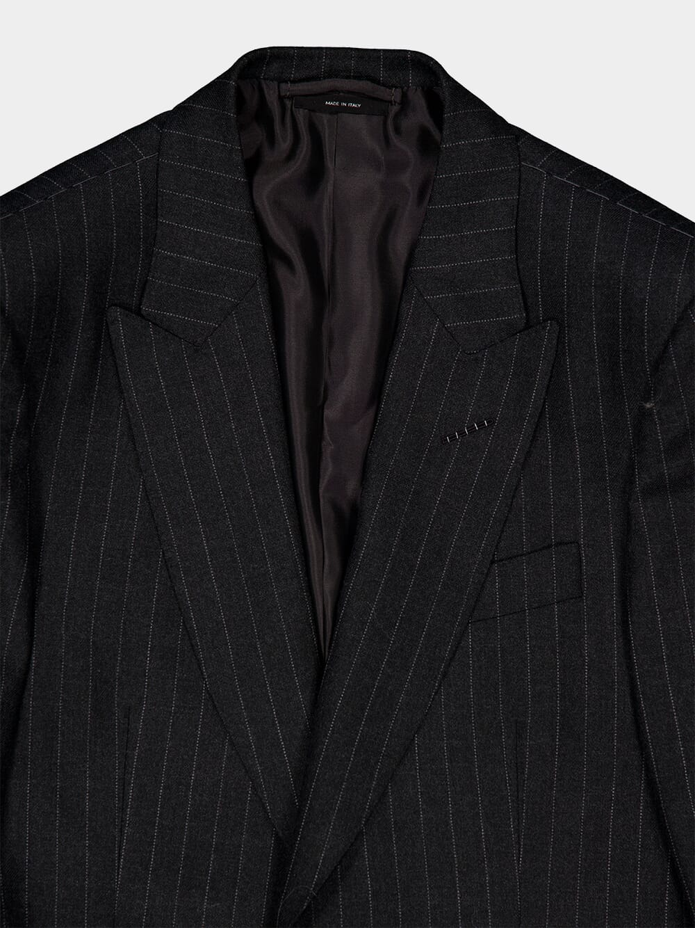 Dark Grey Wool Pinstripe Blazer - Image 3