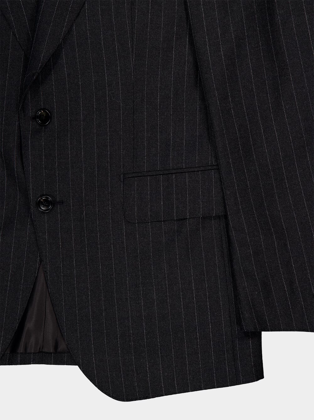 Dark Grey Wool Pinstripe Blazer - Image 4