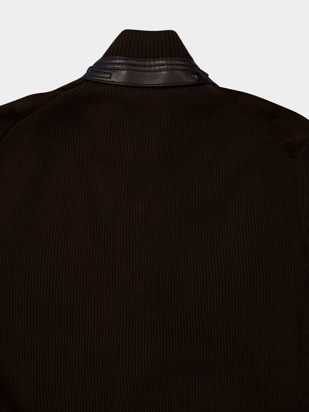 Deep Brown Suede Jacket with Merino Sleeves - Image 5