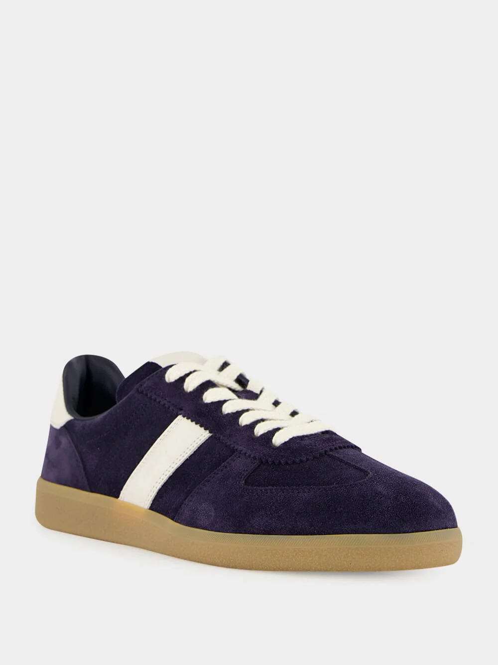 Deep Navy Suede Low-Top Sneakers - Image 2