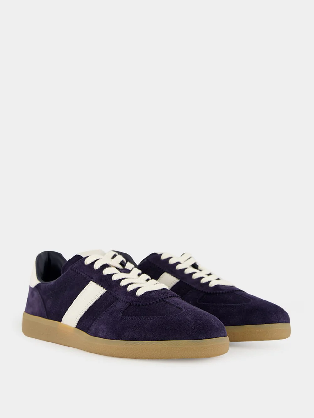 Deep Navy Suede Low-Top Sneakers - Image 3