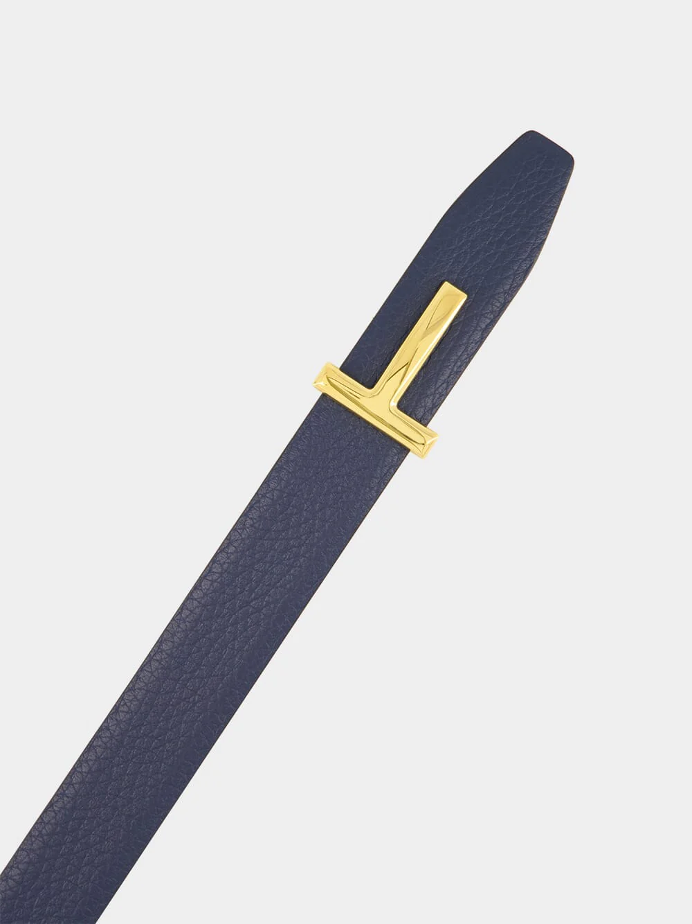 Denim Blue and Espresso Reversible T Buckle Belt - Image 2