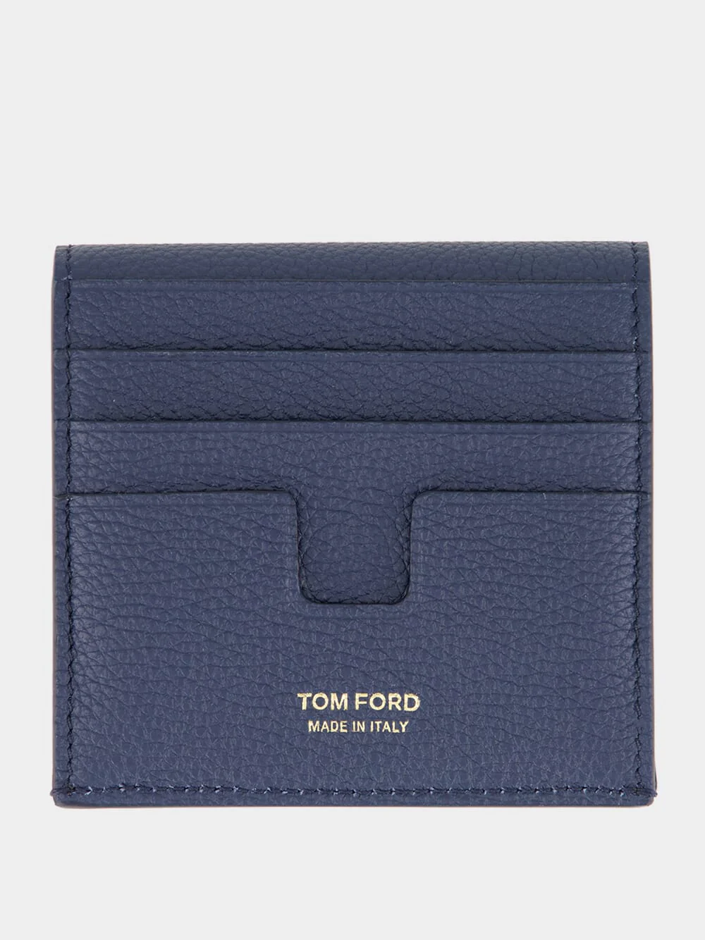 Denim Blue Tara Grain Leather Card Holder - Image 2
