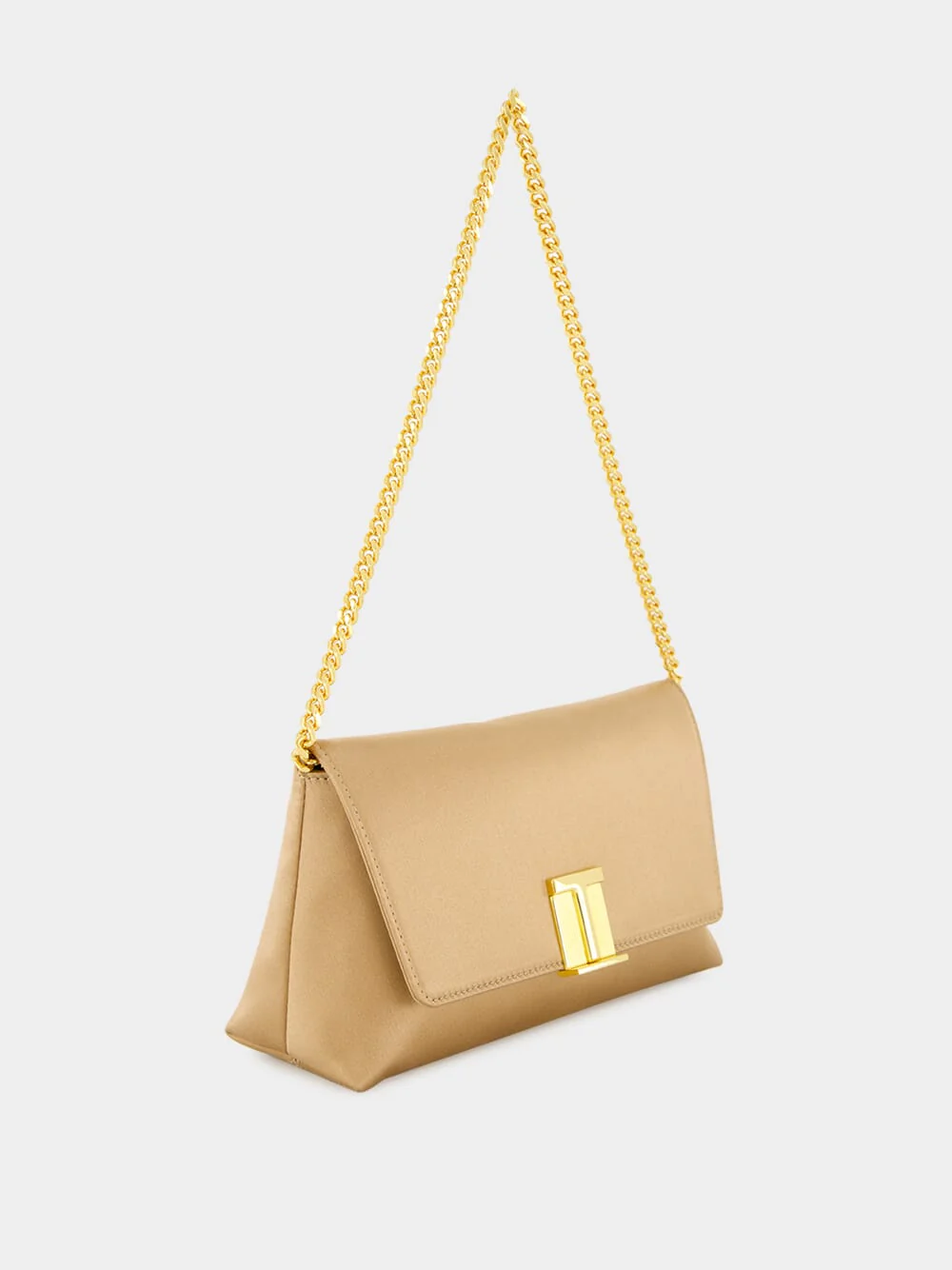 Flesh Satin Mini Bag with Chain Strap - Image 3