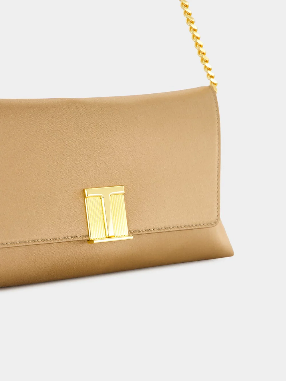 Flesh Satin Mini Bag with Chain Strap - Image 7