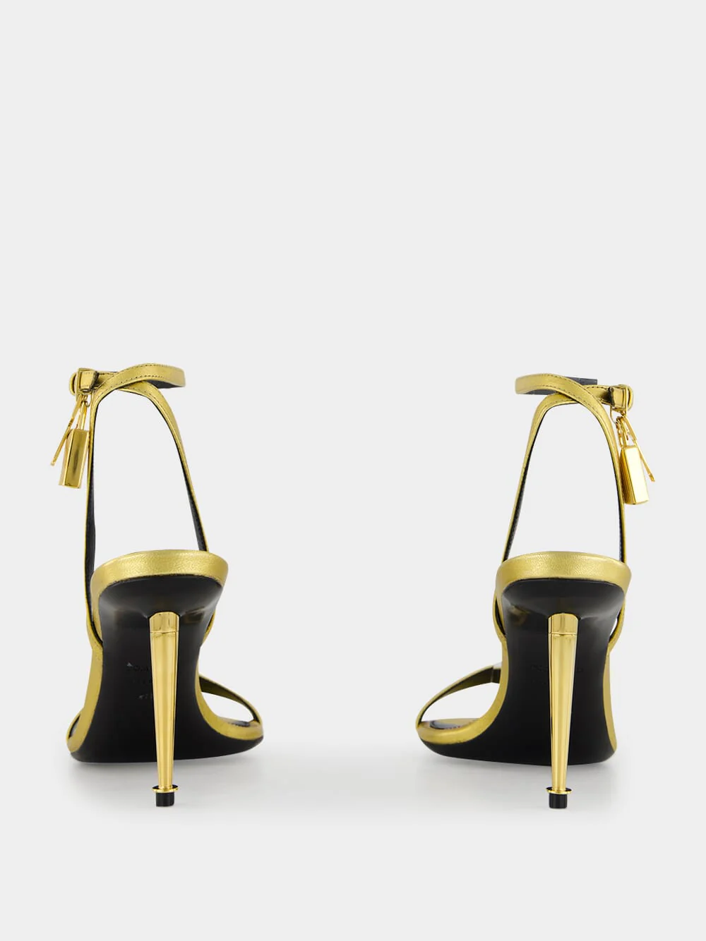 Gold Laminated Padlock Naked Sandal - Image 5
