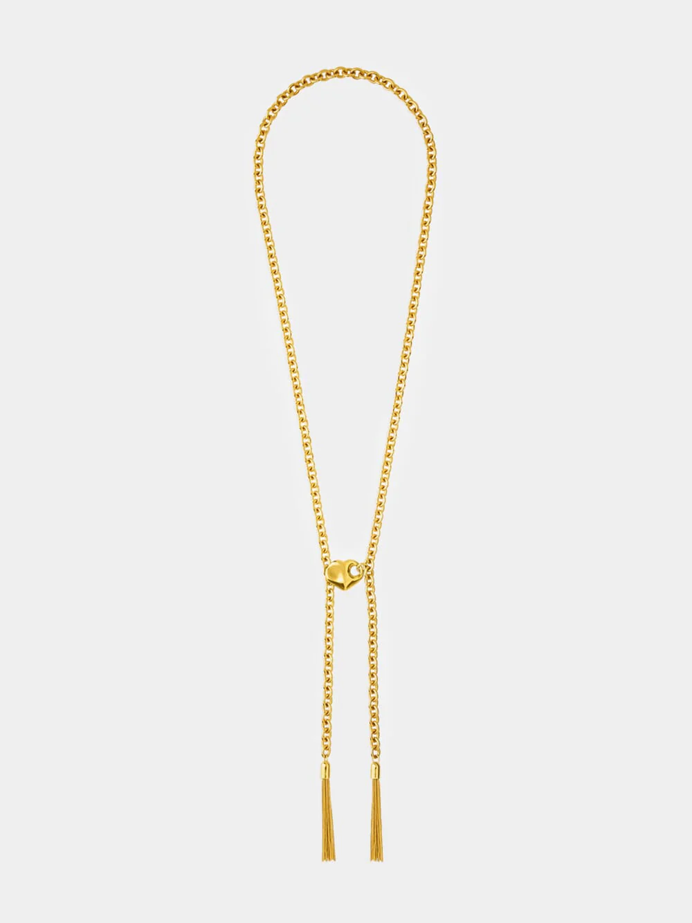 Gold Lariat Necklace in Brass - Image 5