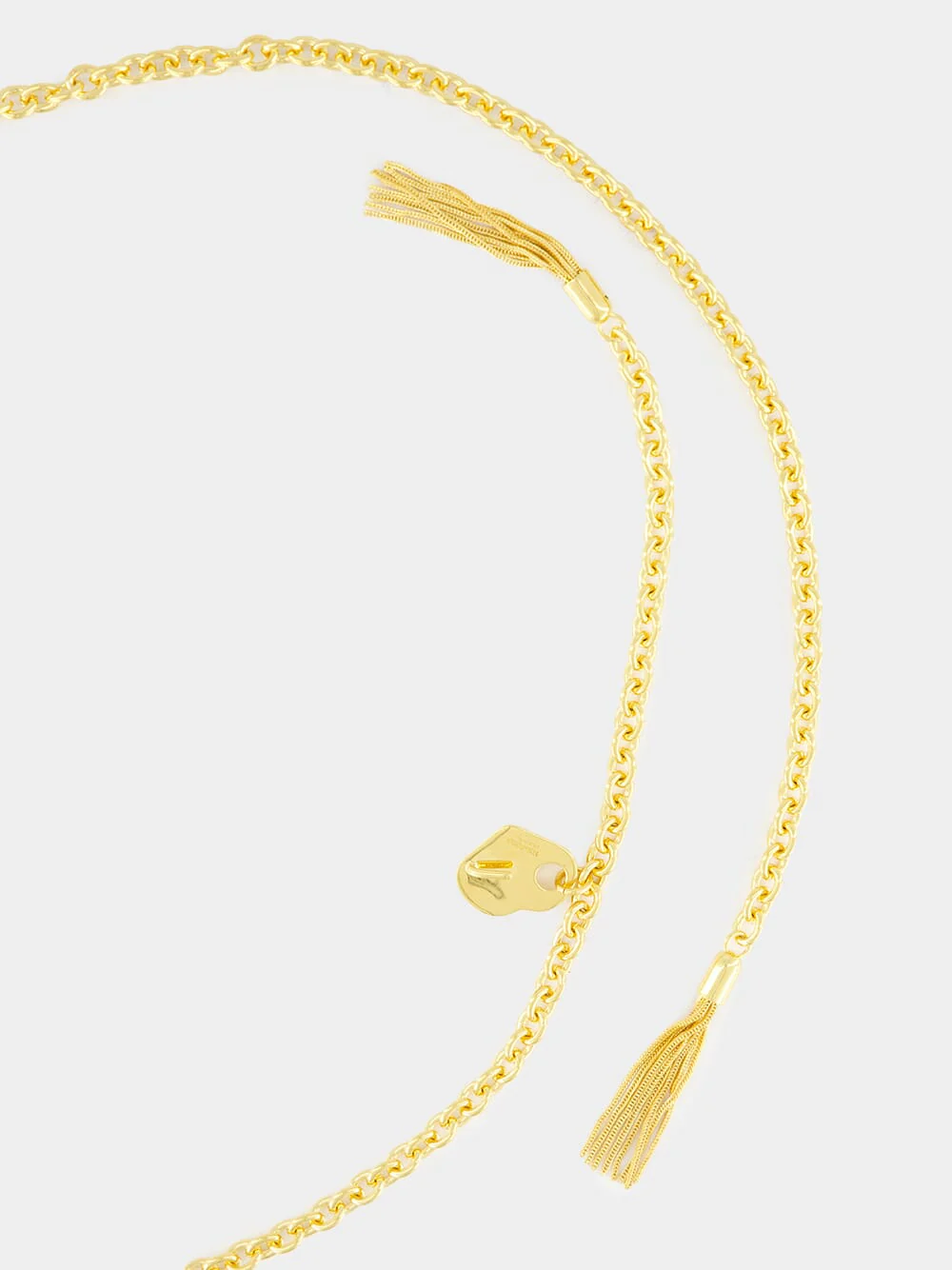 Gold Lariat Necklace in Brass - Image 6
