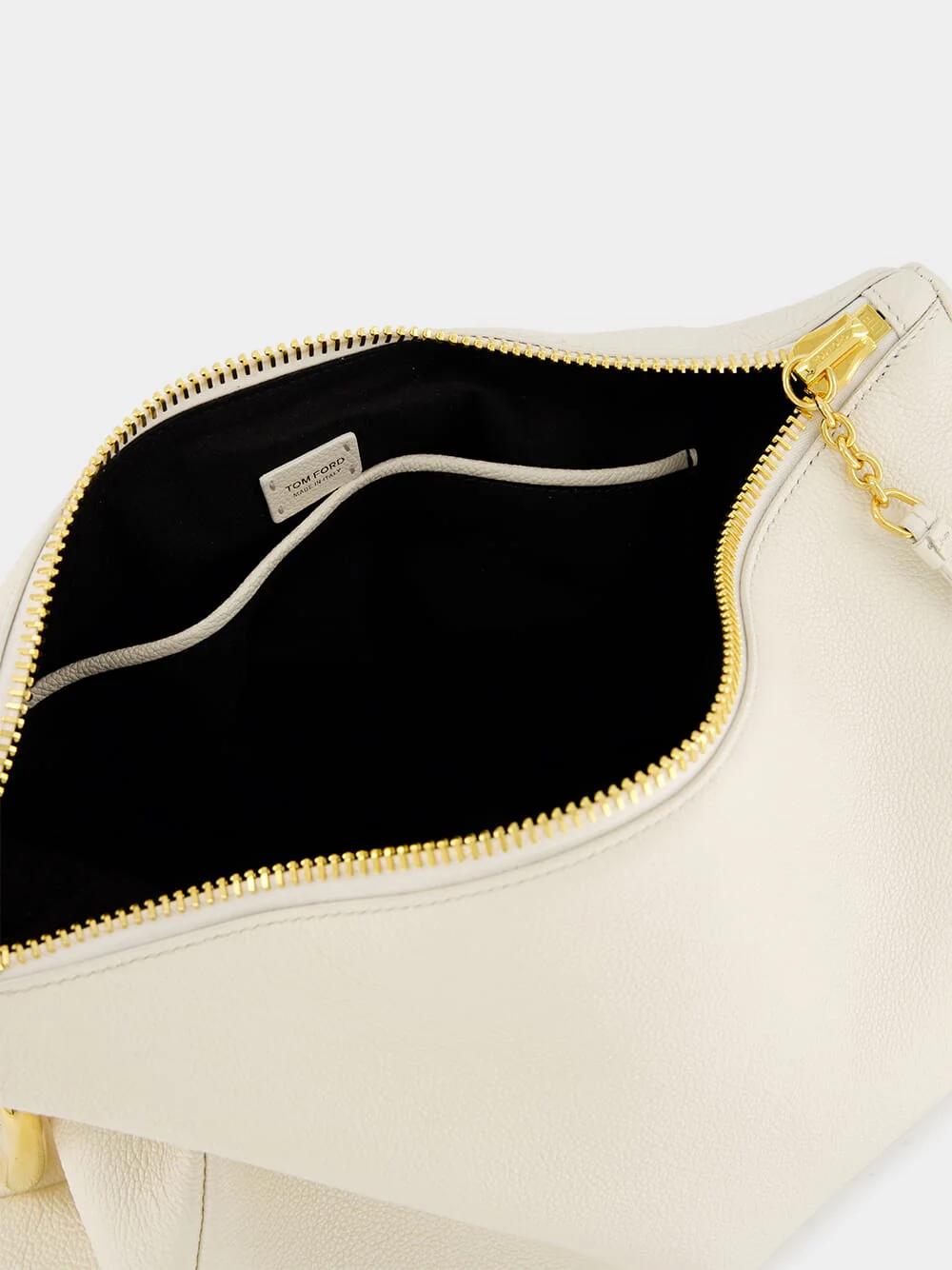 Grain Leather Carine Large White Hobo - Image 6