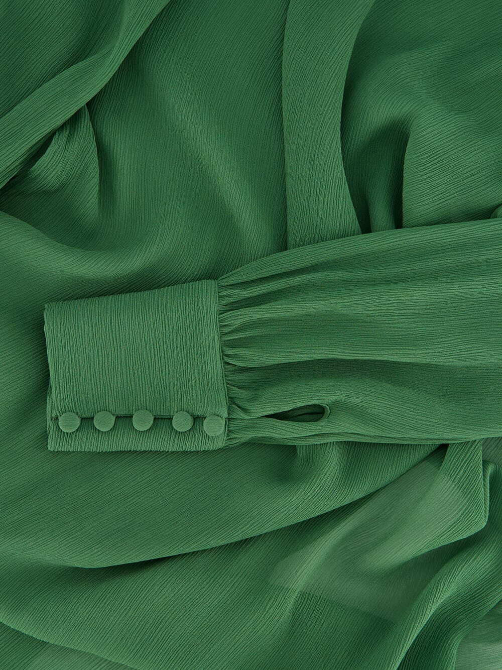 Green Silk Crepon Maxi Dress - Image 10