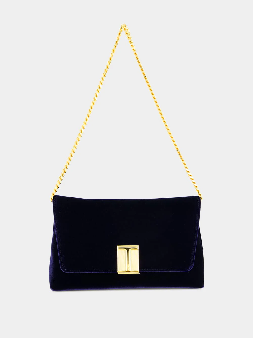 Ink Blue Velvet Mini Shoulder Bag