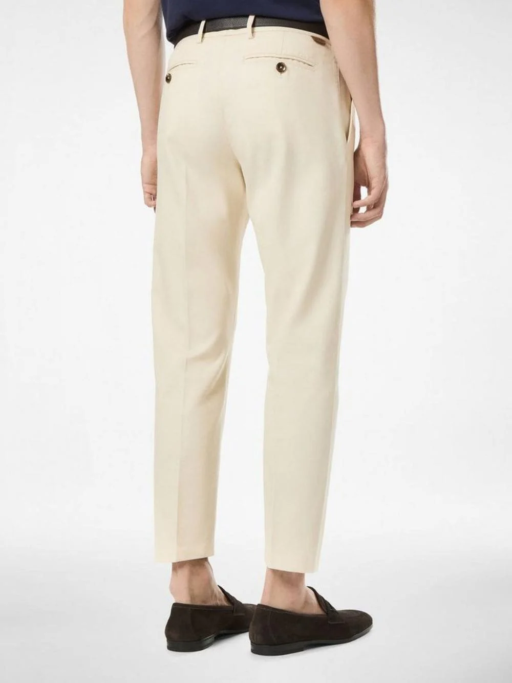 Ivory Brushed Cotton Drill Chino - Image 4