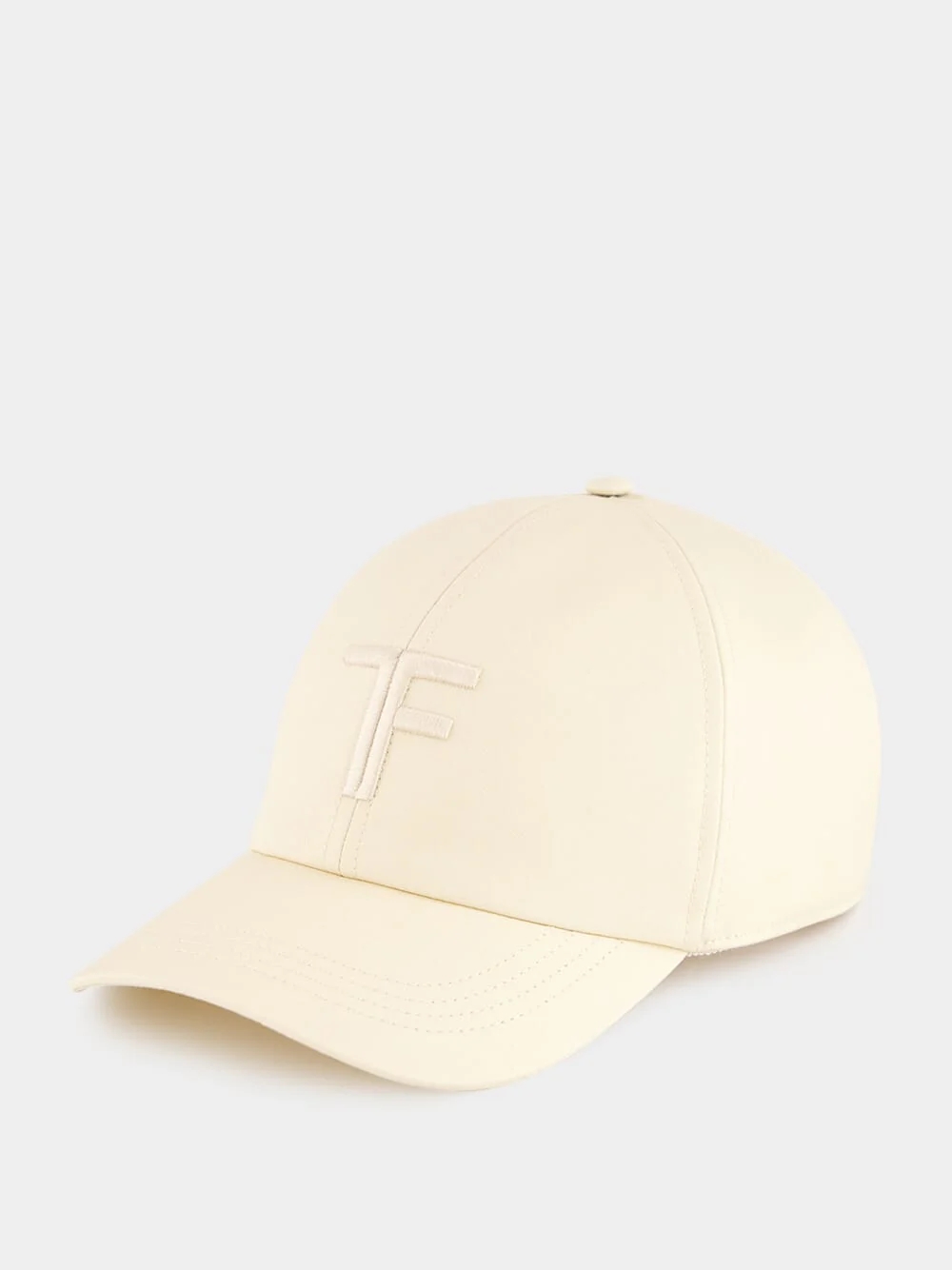 Ivory Canvas and Leather Cap