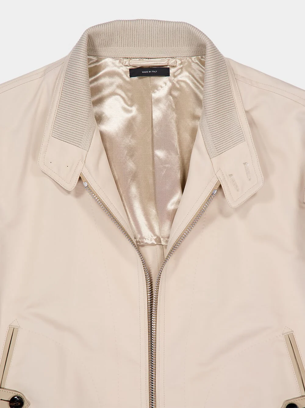 Ivory Fine Poplin Harrington Jacket - Image 4
