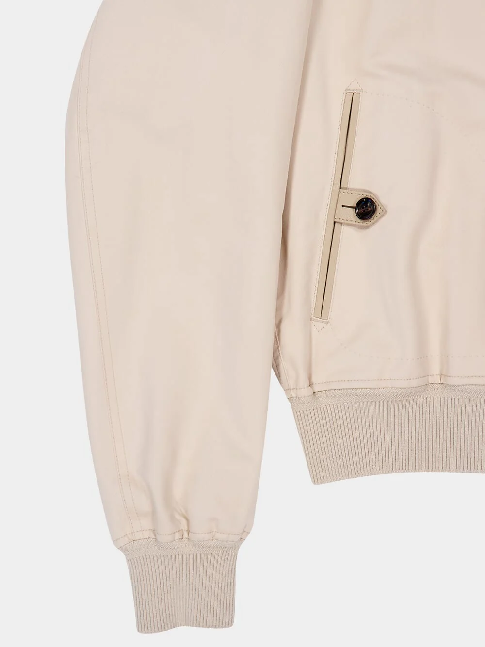 Ivory Fine Poplin Harrington Jacket - Image 5