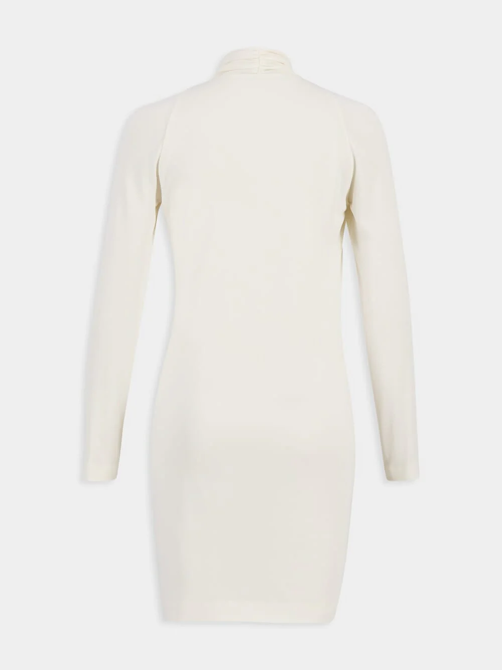 Ivory V-Neck Long Sleeve Cocktail Dress - Image 10