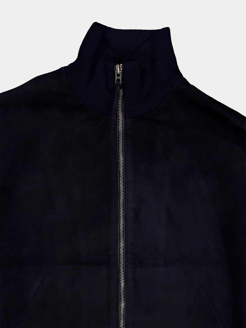 Navy Suede Front Merino Jacket - Image 5