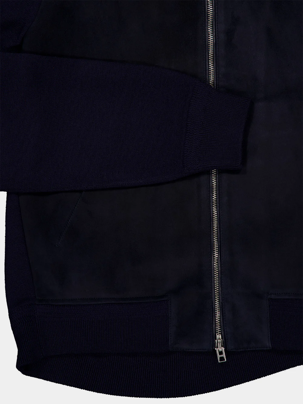 Navy Suede Front Merino Jacket - Image 6