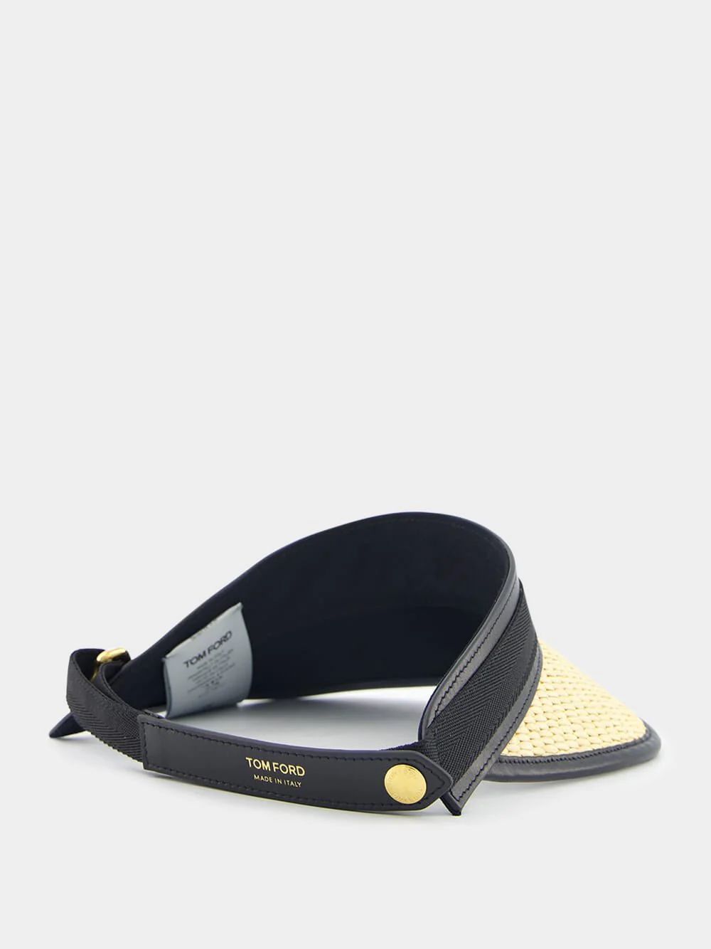 Leather-Trimmed Raffia-Effect Visor - Image 2