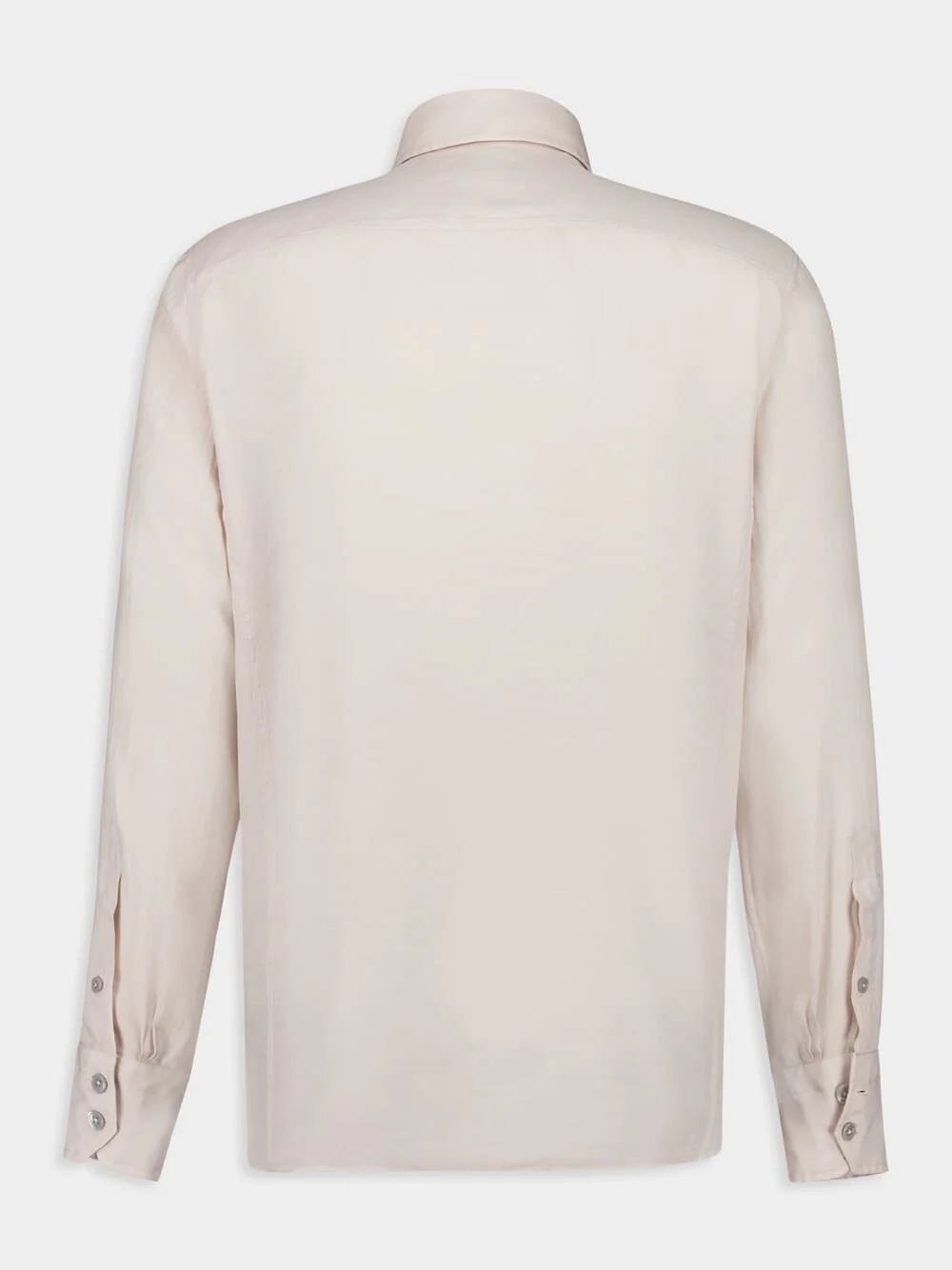Light Beige Military-Inspired Twill Shirt - Image 2
