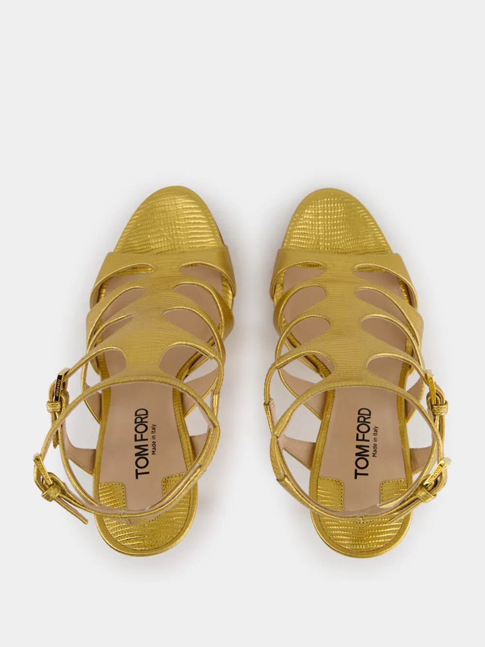 Light Bronze Laminated Lizard Sandal - Image 12