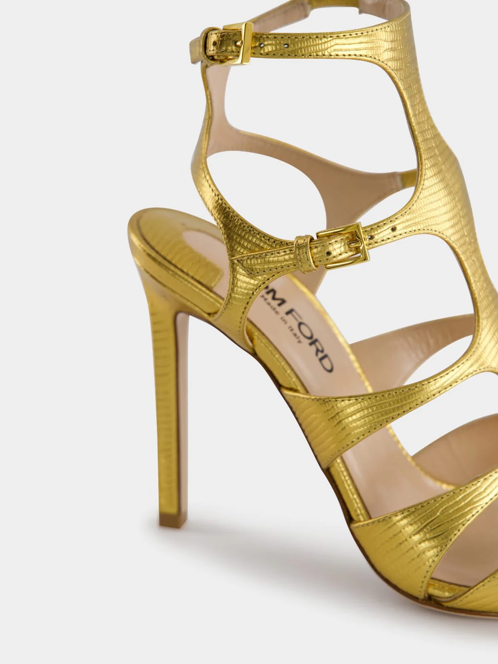 Light Bronze Laminated Lizard Sandal - Image 15