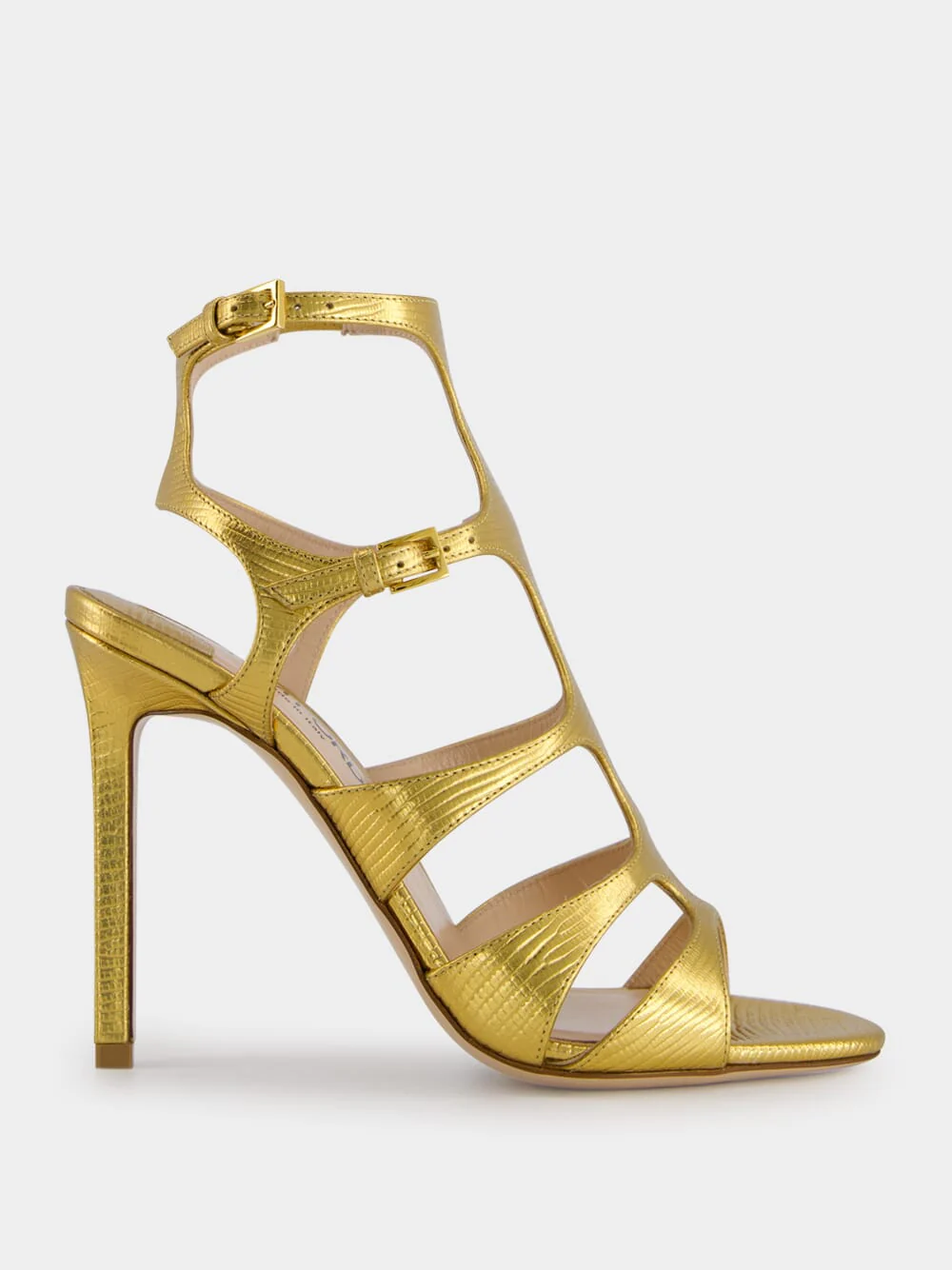 Light Bronze Laminated Lizard Sandal - Image 2