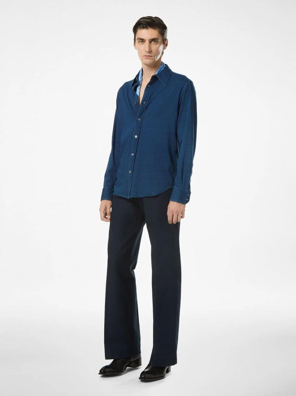 Midnight Blue Cotton Indigo Shirt