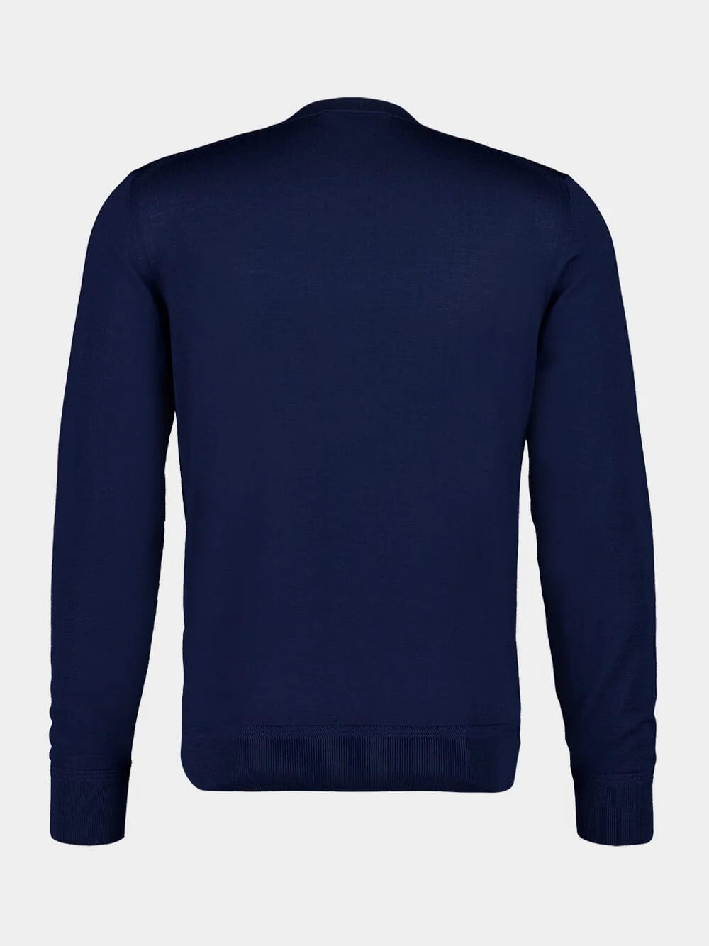 Midnight Blue Fine Wool Crew Jumper - Image 2