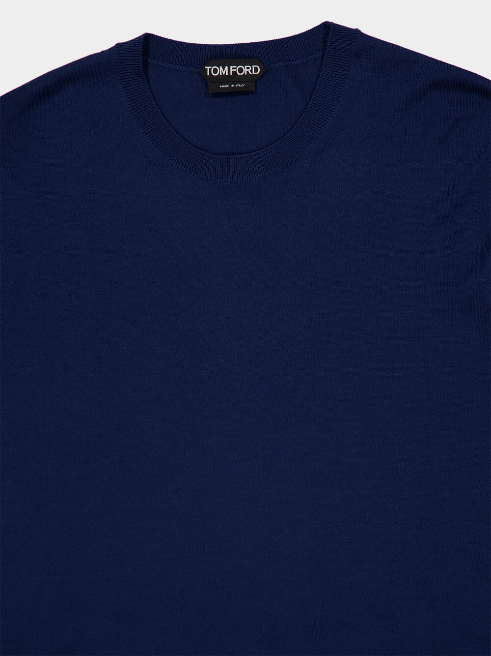Midnight Blue Fine Wool Crew Jumper - Image 3