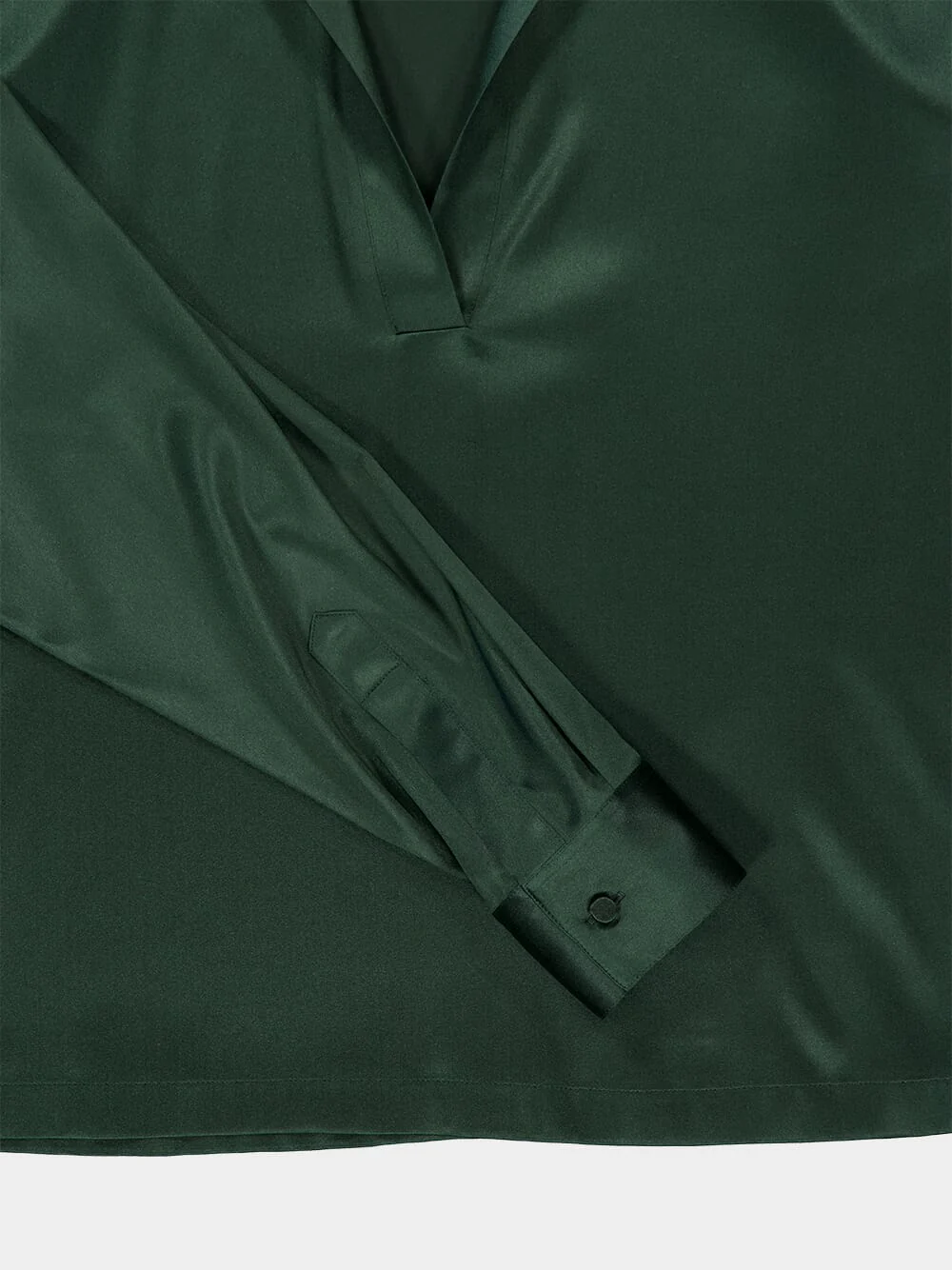 Moss Green Silk Satin Polo Shirt - Image 6