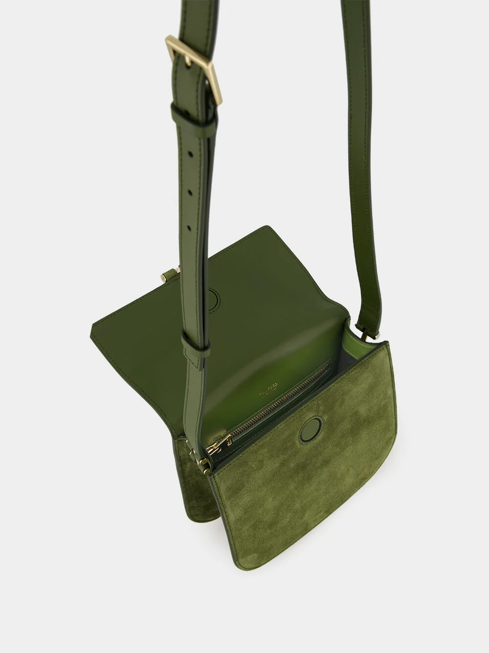 Moss Green Suede Tara Crossbody - Image 6