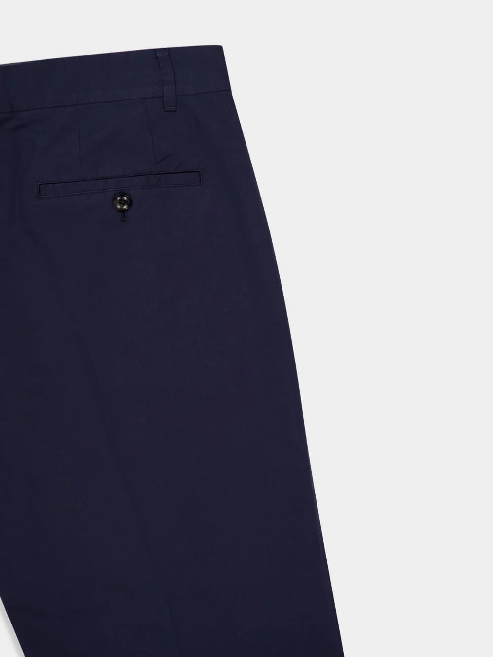Navy Blue Double-Pleat Sport Trousers in Fluid Cotton and Silk - Image 4