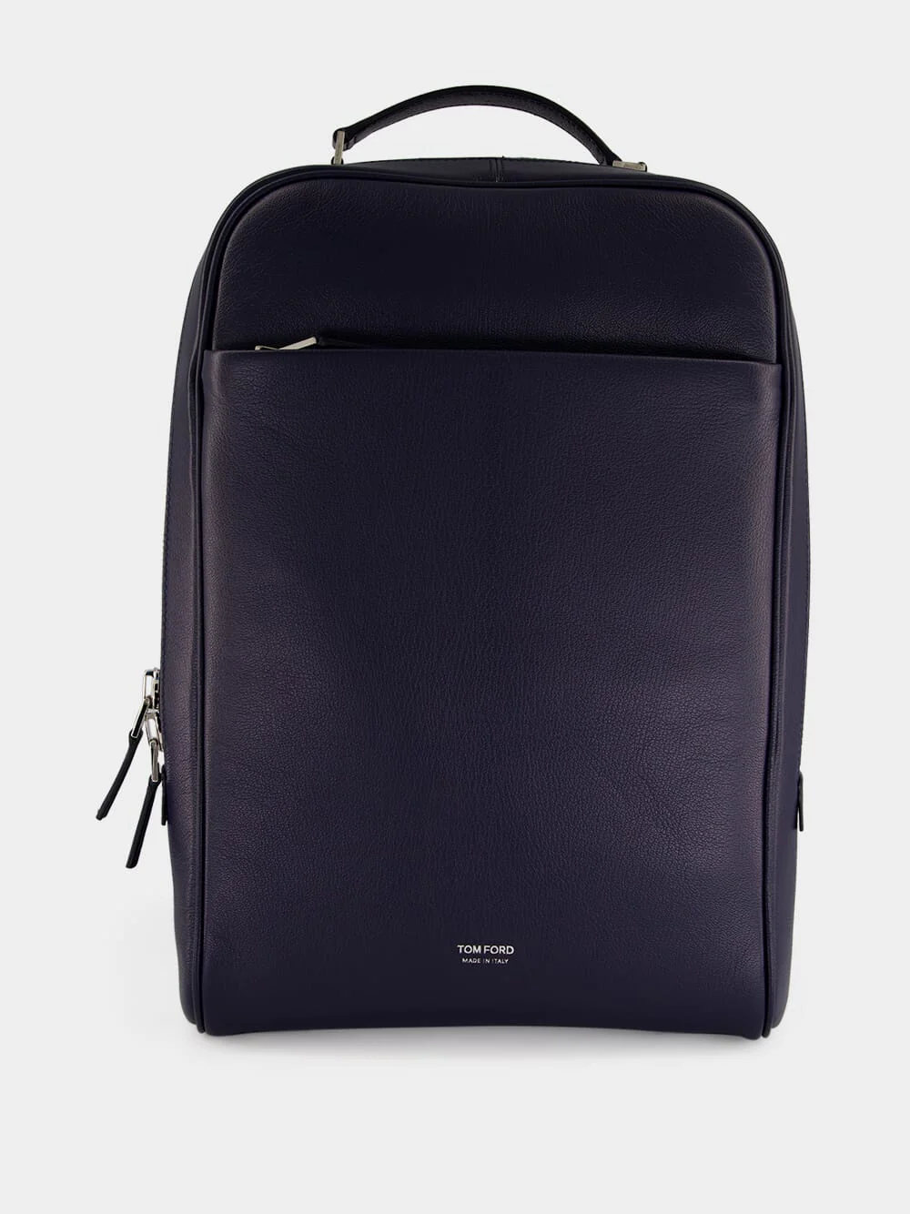 Navy Blue Grain Leather Backpack