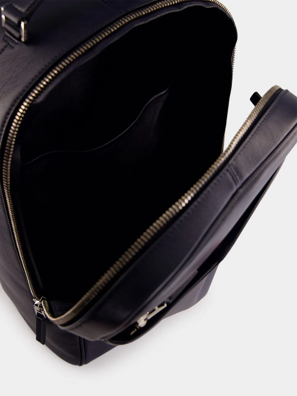 Navy Blue Grain Leather Backpack - Image 5