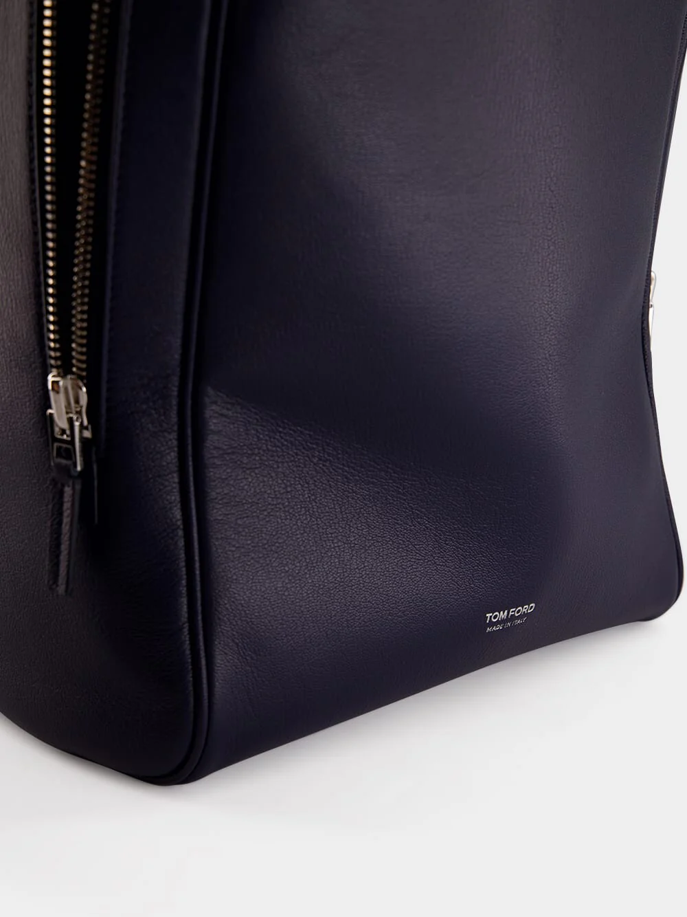 Navy Blue Grain Leather Backpack - Image 7