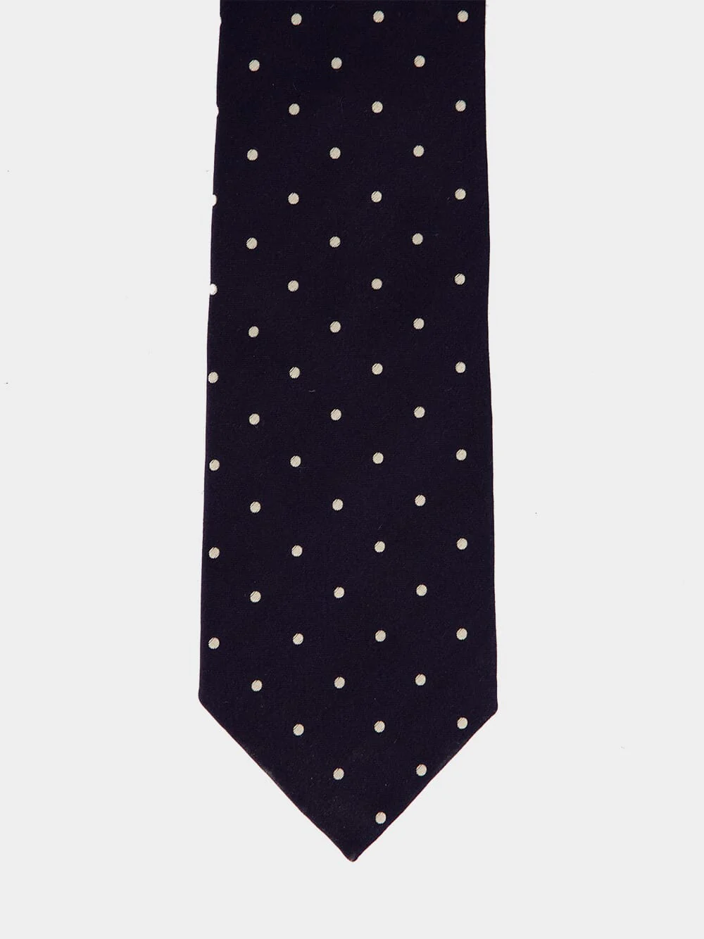 Navy Polka Dot Silk Tie - Image 2