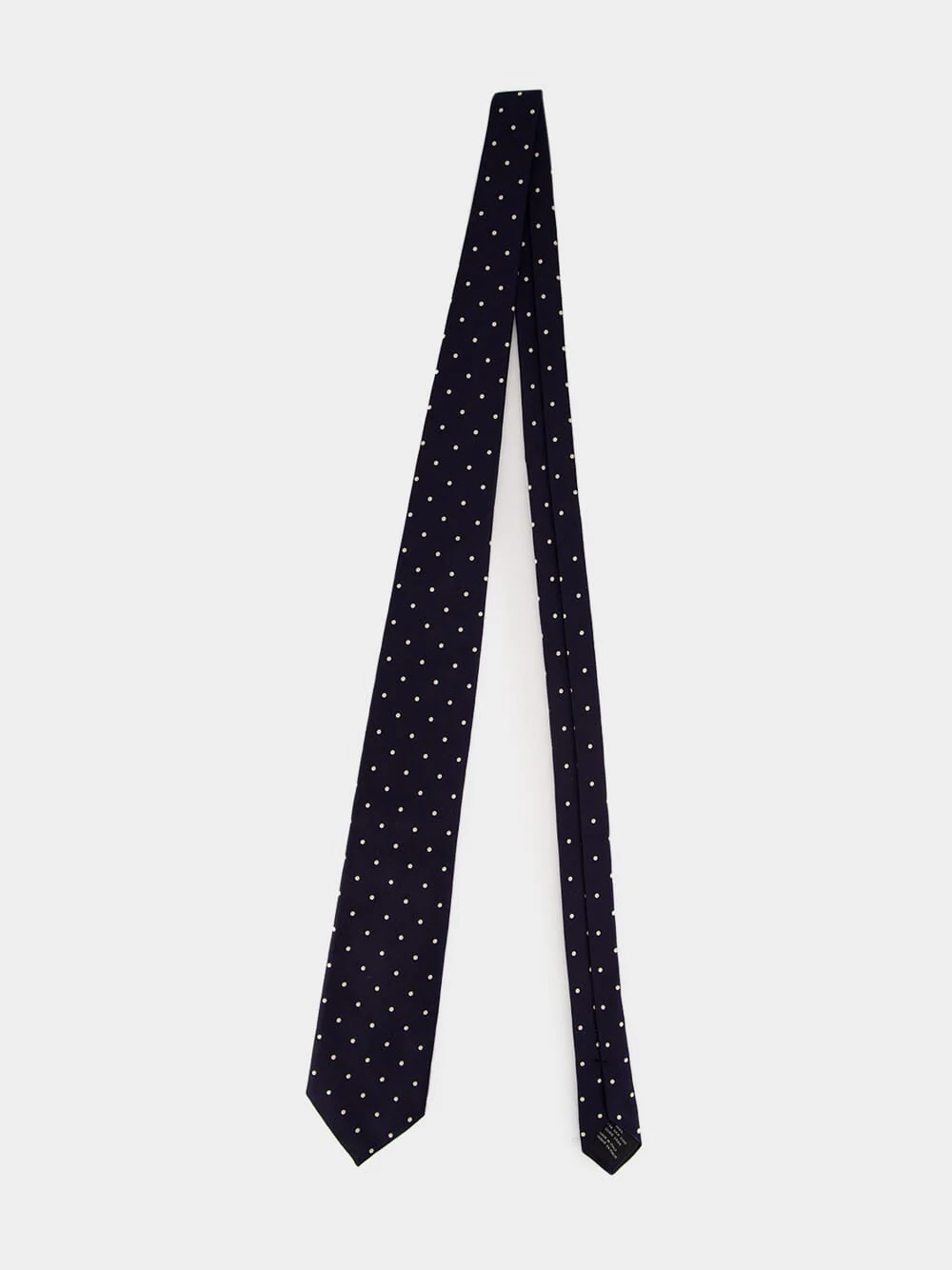 Navy Polka Dot Silk Tie - Image 3