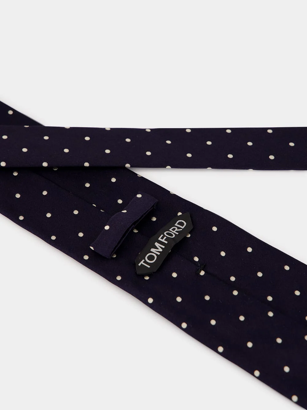 Navy Polka Dot Silk Tie - Image 4