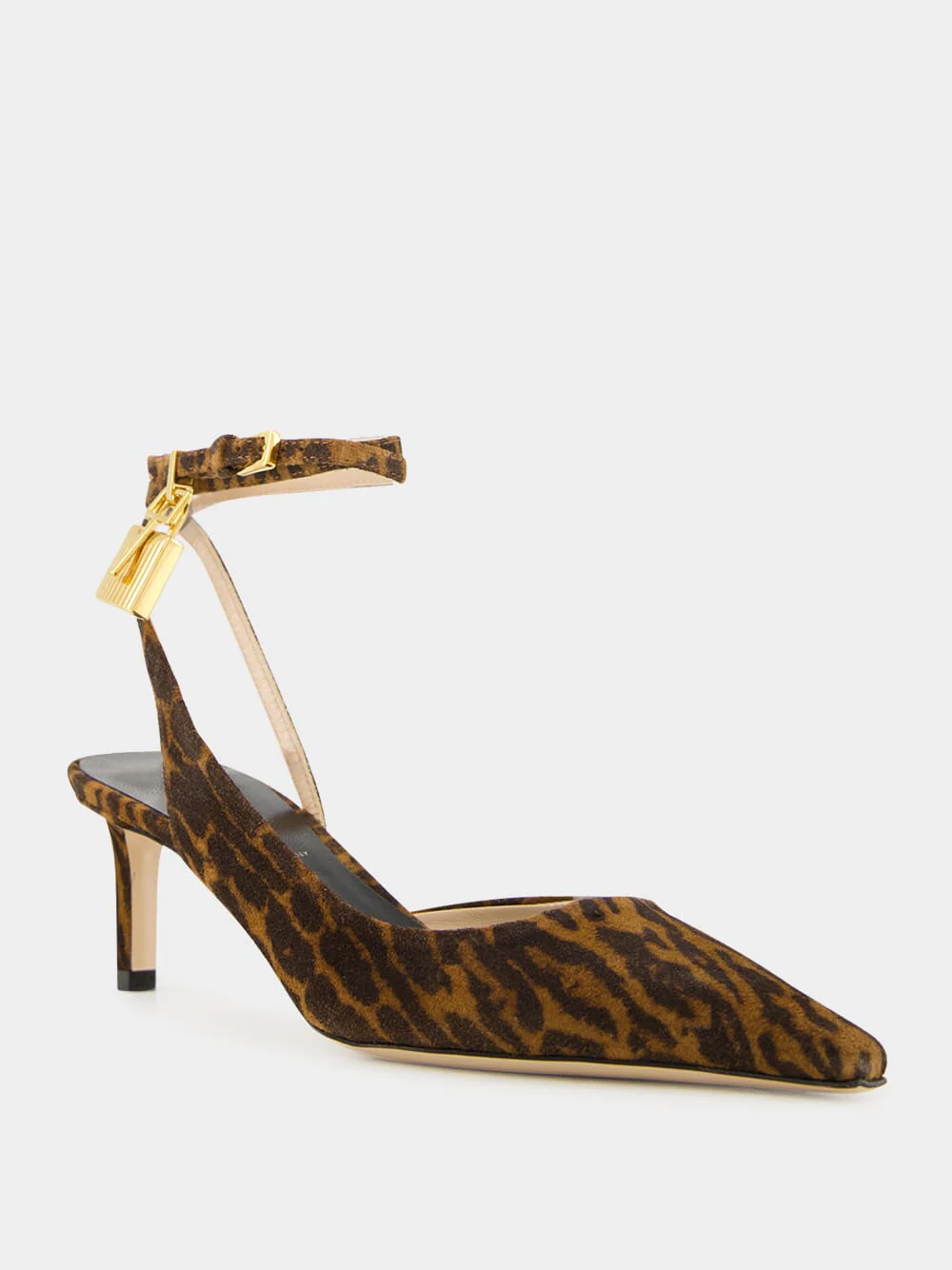Ocelot Suede Kitten-Heel Slingbacks - Image 2