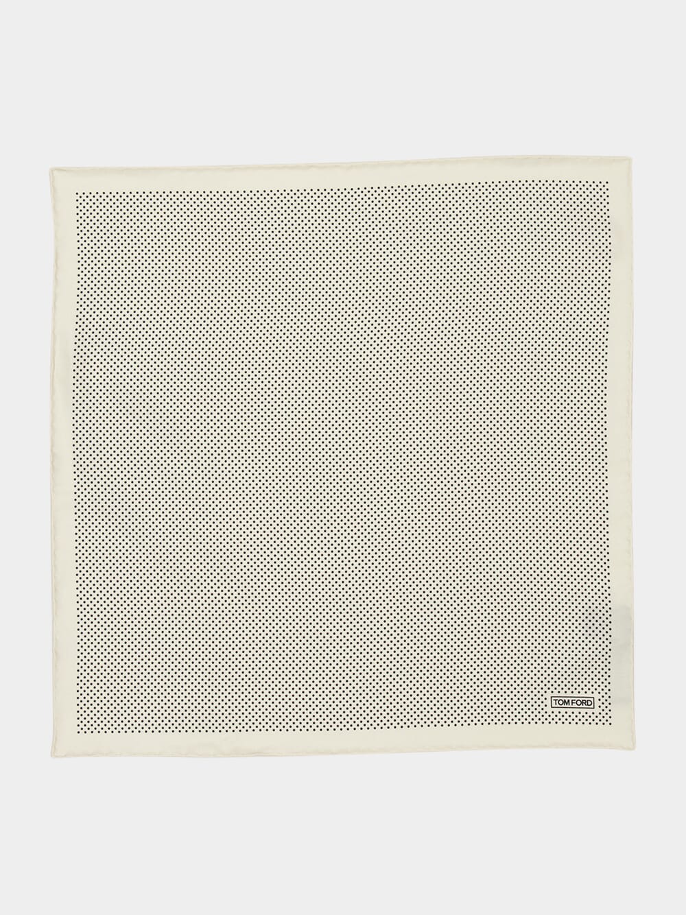 Off White Micro Polka Dot Silk Pocket Square