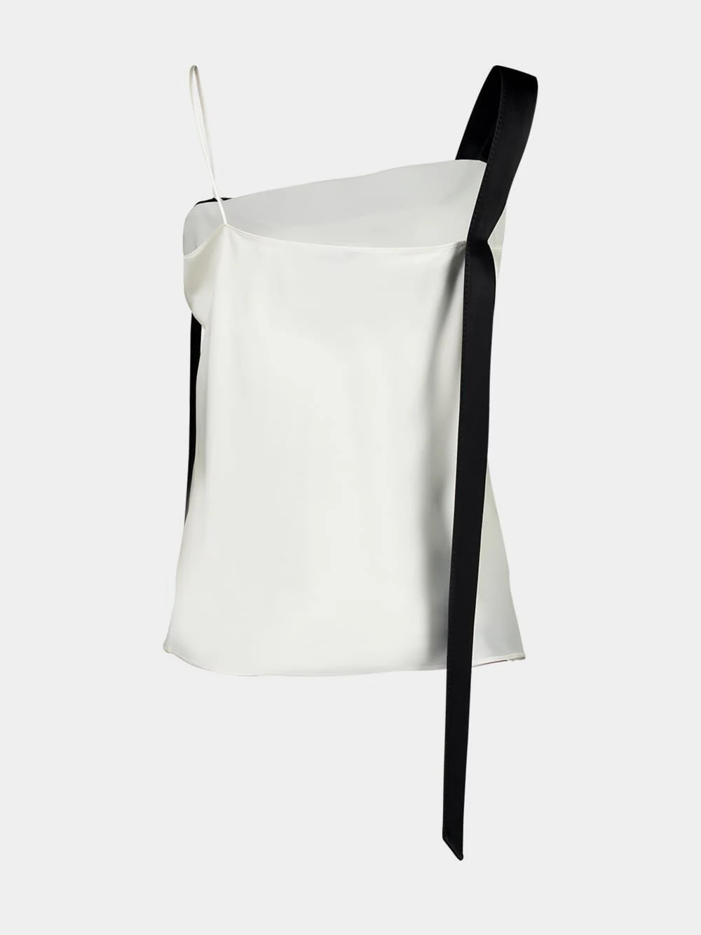Off-White Silk Camisole with Tuxedo Band - Image 4