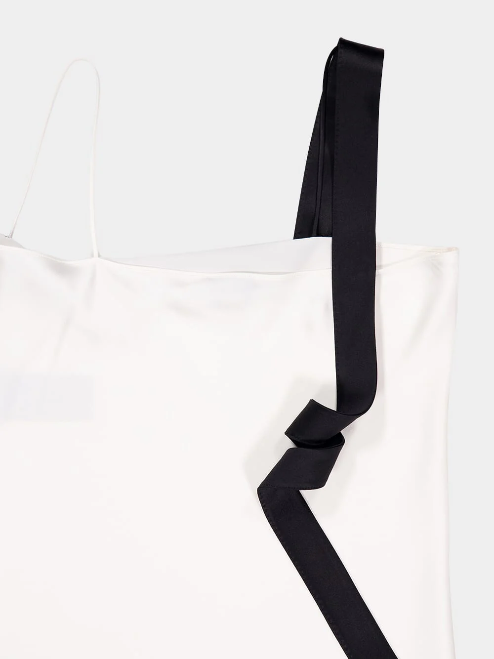 Off-White Silk Camisole with Tuxedo Band - Image 6