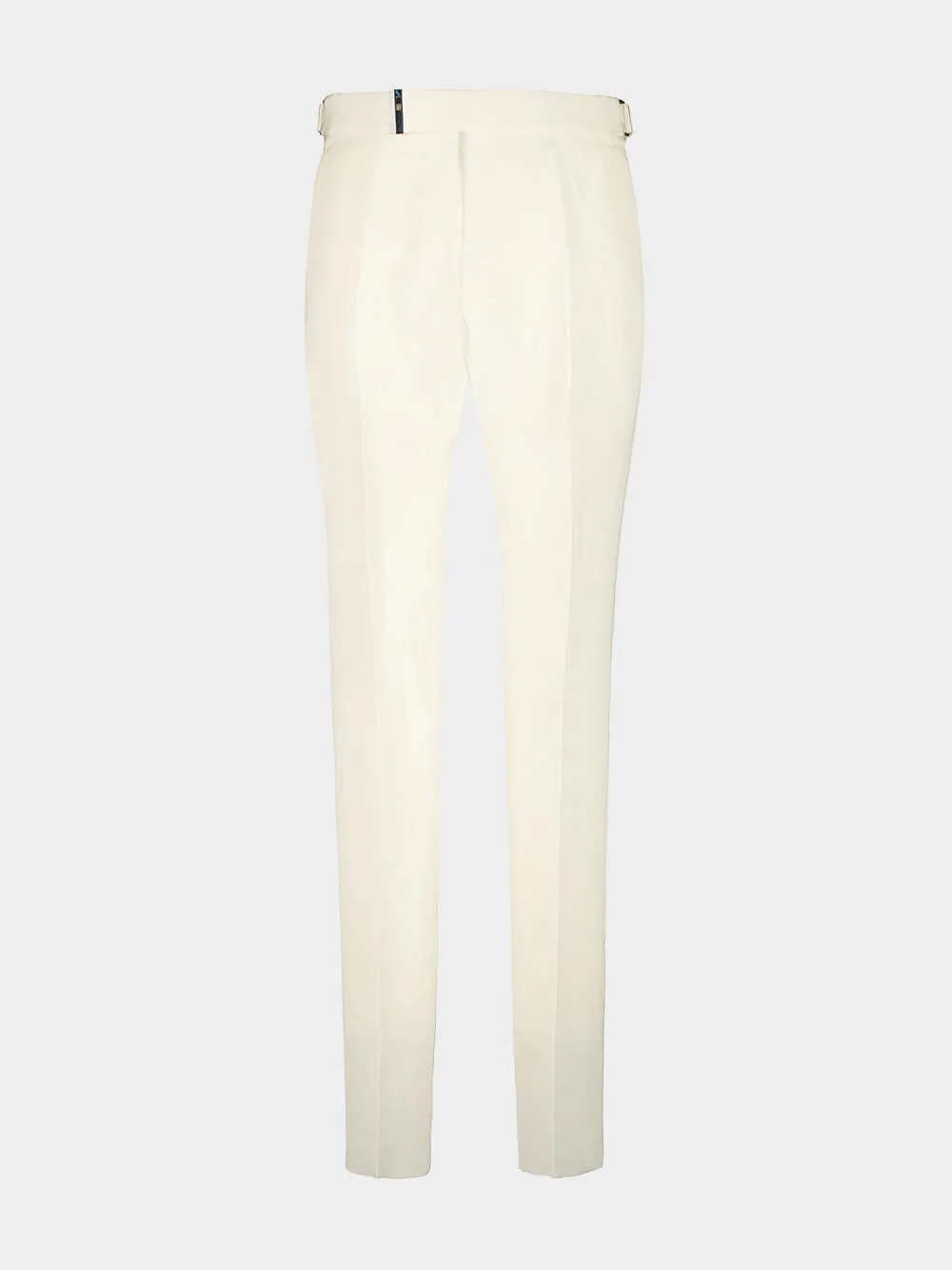 Off-White Silk Mulberry and Linen Pants