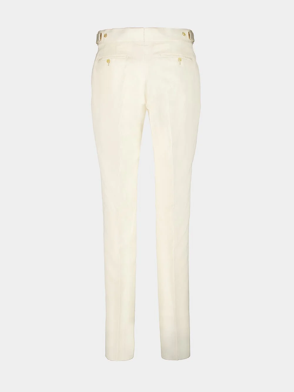 Off-White Silk Mulberry and Linen Pants - Image 2