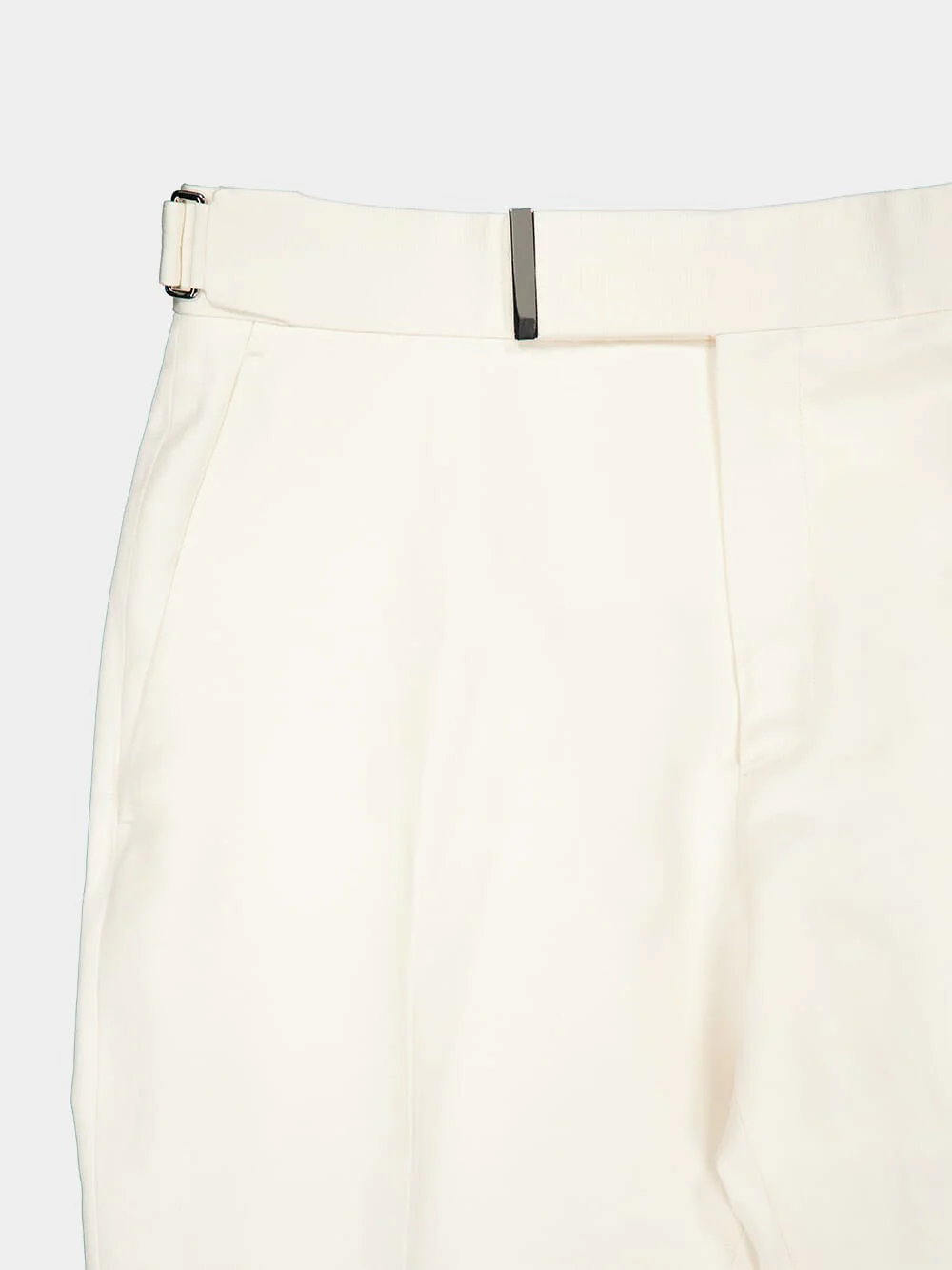 Off-White Silk Mulberry and Linen Pants - Image 3