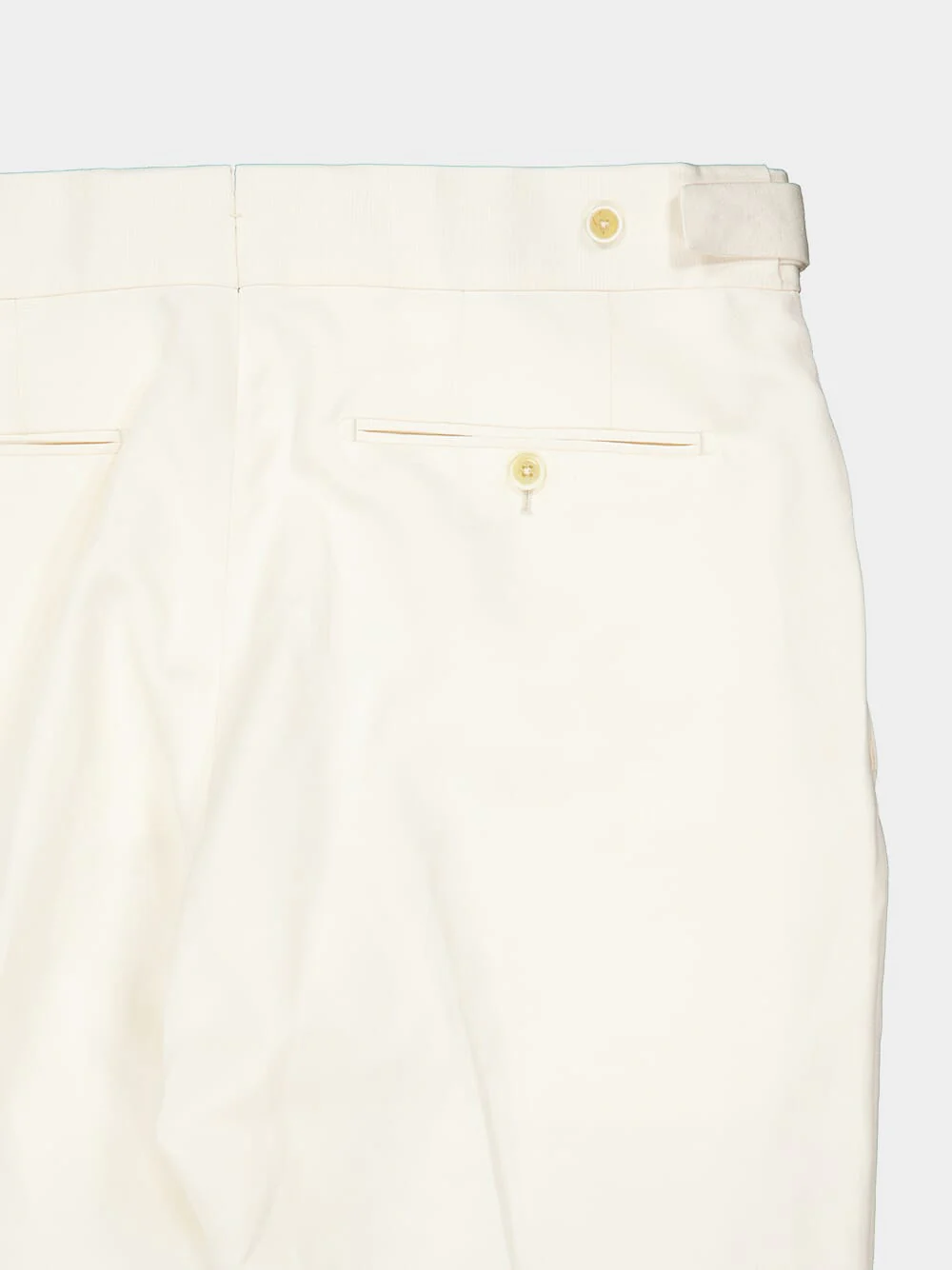Off-White Silk Mulberry and Linen Pants - Image 4