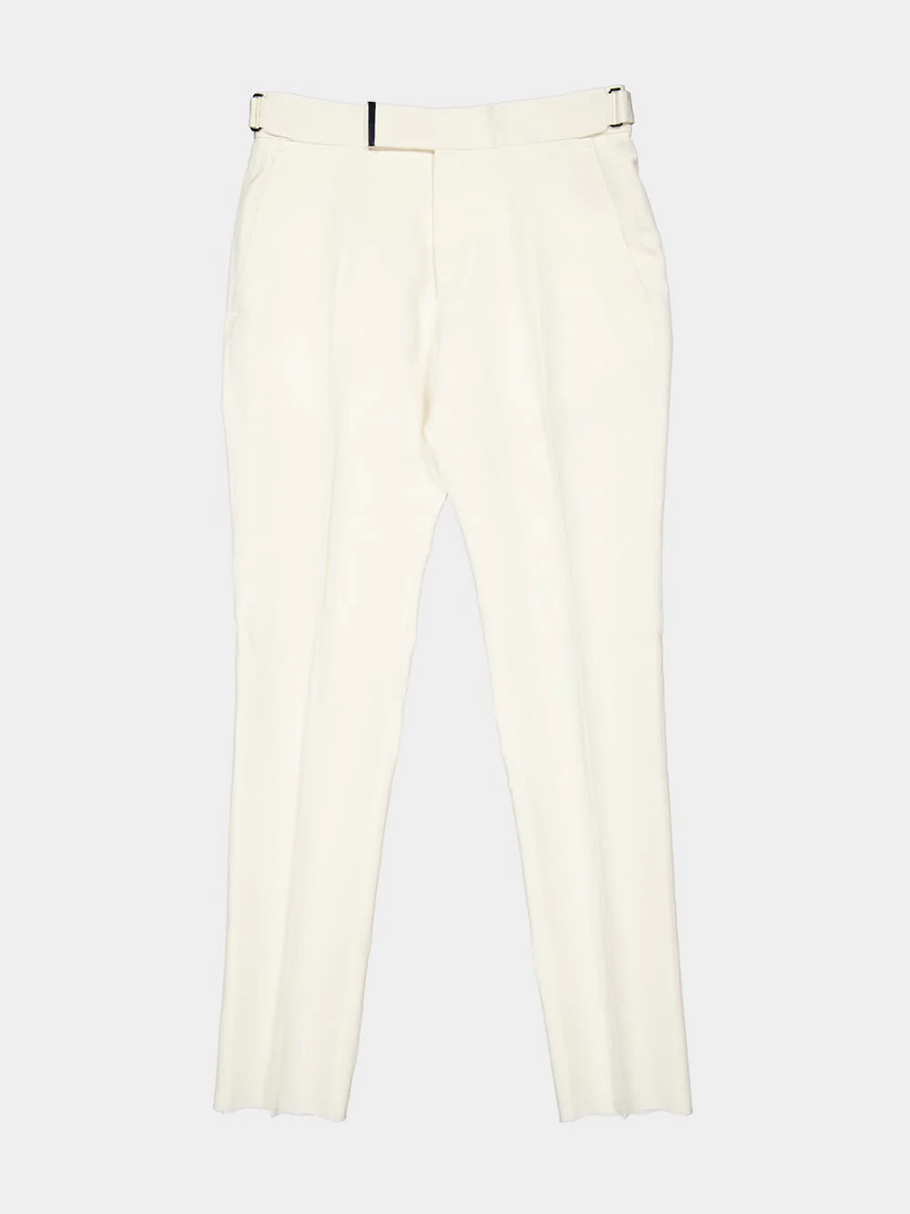 Off-White Silk Mulberry and Linen Pants - Image 5
