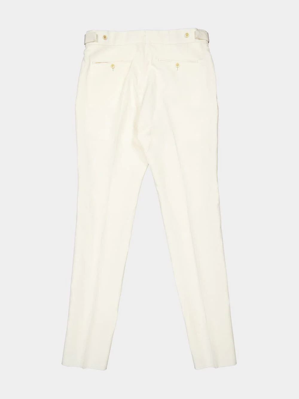 Off-White Silk Mulberry and Linen Pants - Image 6