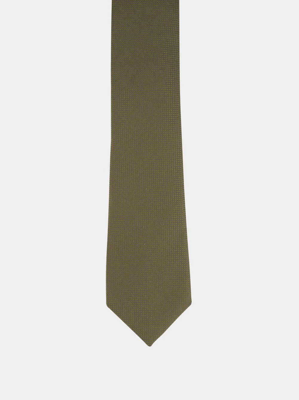 Olive Green Silk Satin Tie - Image 2